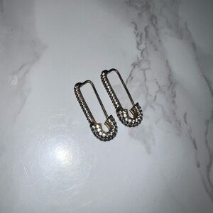 Silver Safety Pin Earrings